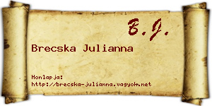 Brecska Julianna névjegykártya